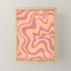 Retro Liquid Swirl Abstract Pattern Peach and Plum Mini Art Print Gallery Image 1