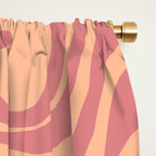 Retro Liquid Swirl Abstract Pattern Peach and Plum Window Curtain Gallery Image 2