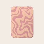 Retro Liquid Swirl Abstract Pattern Peach and Plum Bath Mat Gallery Image 1