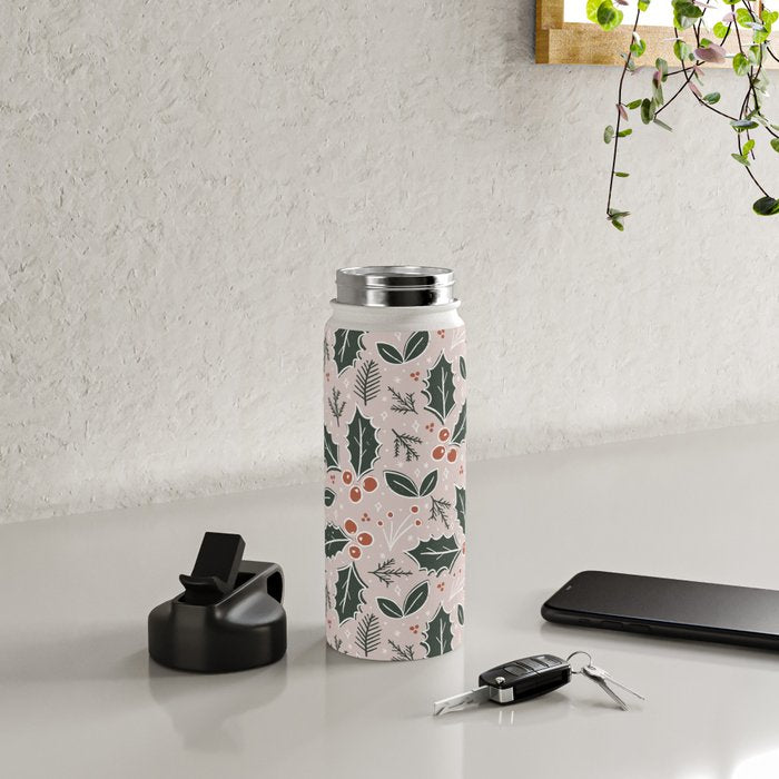 Holly-days . Light Blush Water Bottle Gallery Image 4