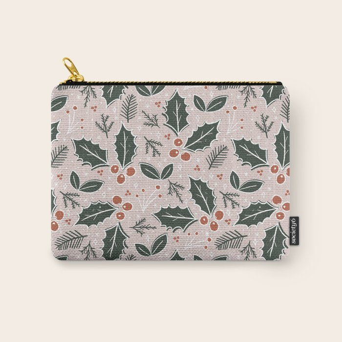 Holly-days . Light Blush Carry All Pouch Gallery Image 1