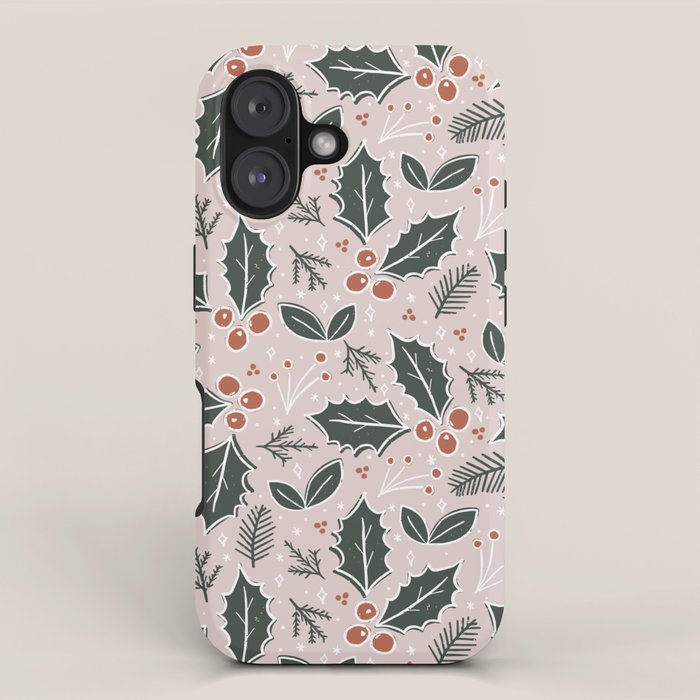 Holly-days . Light Blush iPhone Case Gallery Image 1