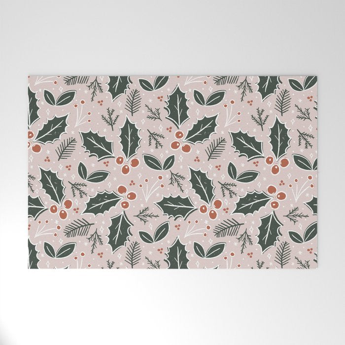 Holly-days . Light Blush Welcome Mat Gallery Image 1