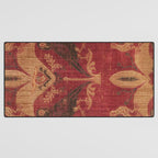 Antique Distressed Red Silk with Palmettes and Birds Desk Mat Gallery Image 3