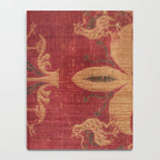 Antique Distressed Red Silk with Palmettes and Birds Notebook Gallery Image 4