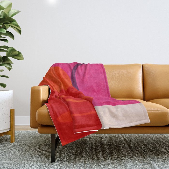 relations - shapes minimal painting abstract Throw Blanket Gallery Image 1