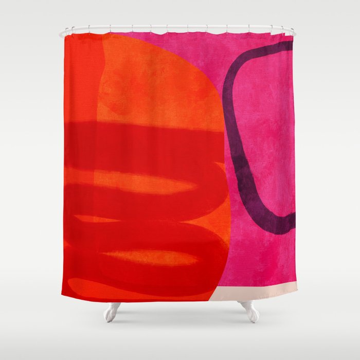 relations - shapes minimal painting abstract Shower Curtain Gallery Image 1