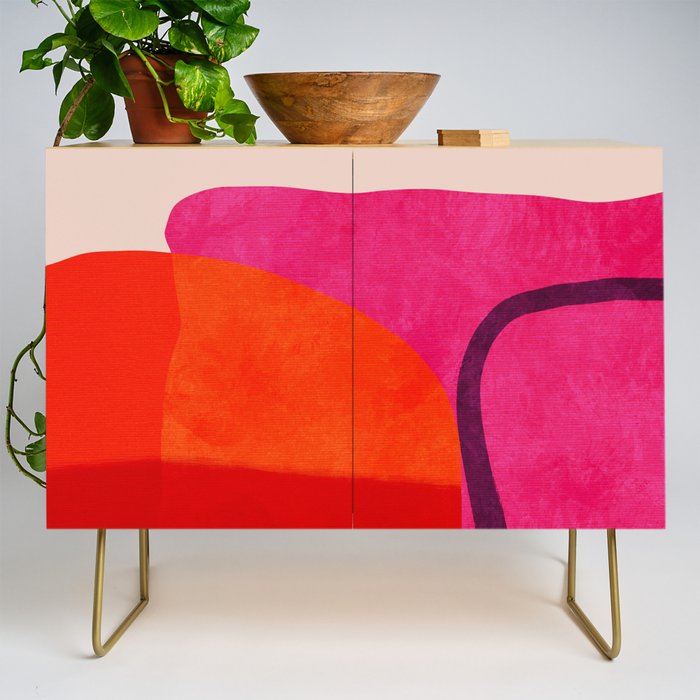 relations - shapes minimal painting abstract Credenza Gallery Image 1