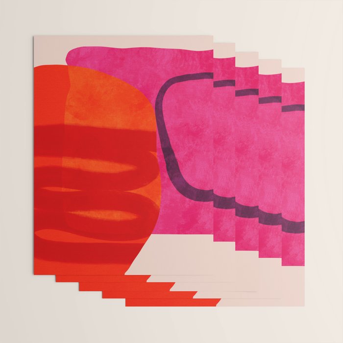 relations - shapes minimal painting abstract Wrapping Paper Gallery Image 3