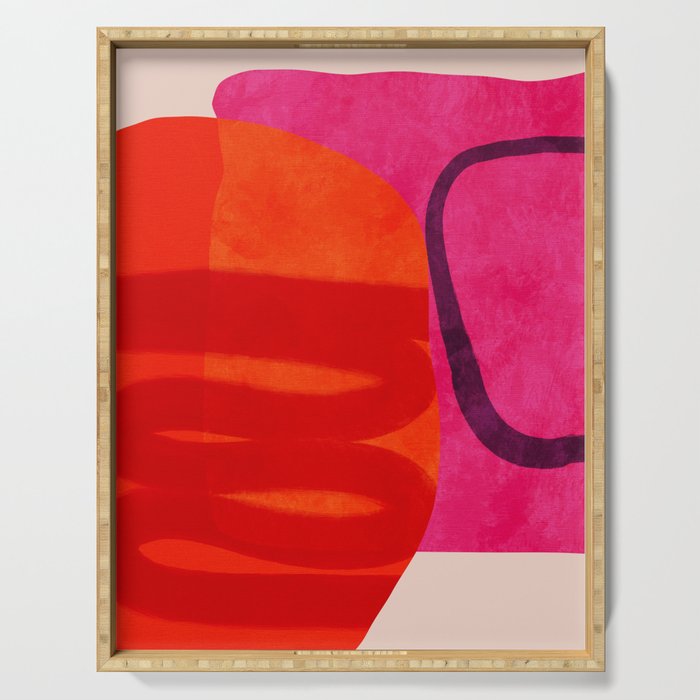 relations - shapes minimal painting abstract Serving Tray Gallery Image 1