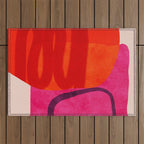relations - shapes minimal painting abstract Outdoor Rug Gallery Image 1