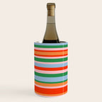 Colorful Stripes in Orange, Green, Pale Pink, and Baby Blue Wine Chiller Gallery Image 1