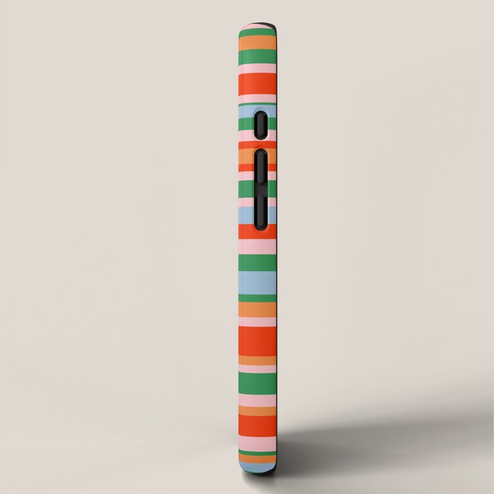 Colorful Stripes in Orange, Green, Pale Pink, and Baby Blue iPhone Case Gallery Image 2
