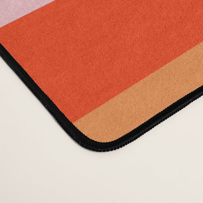 Colorful Stripes in Orange, Green, Pale Pink, and Baby Blue Desk Mat Gallery Image 4