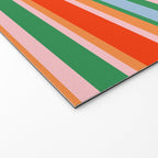 Colorful Stripes in Orange, Green, Pale Pink, and Baby Blue Welcome Mat Gallery Image 2