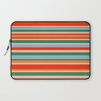Colorful Stripes in Orange, Green, Pale Pink, and Baby Blue Laptop Sleeve Gallery Image 1