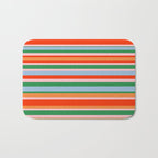 Colorful Stripes in Orange, Green, Pale Pink, and Baby Blue Bath Mat Gallery Image 1