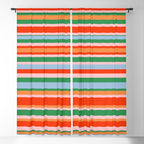 Colorful Stripes in Orange, Green, Pale Pink, and Baby Blue Window Curtain Gallery Image 5