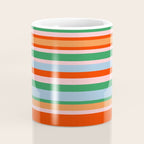 Colorful Stripes in Orange, Green, Pale Pink, and Baby Blue Coffee Mug Gallery Image 4