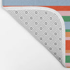 Colorful Stripes in Orange, Green, Pale Pink, and Baby Blue Bath Mat Gallery Image 2