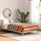 Colorful Stripes in Orange, Green, Pale Pink, and Baby Blue Comforter Gallery Image 2