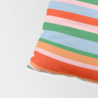Colorful Stripes in Orange, Green, Pale Pink, and Baby Blue Pillow Sham Gallery Image 4