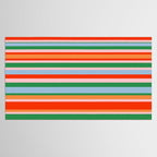 Colorful Stripes in Orange, Green, Pale Pink, and Baby Blue Tablecloth Gallery Image 2