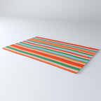 Colorful Stripes in Orange, Green, Pale Pink, and Baby Blue Rug Gallery Image 3