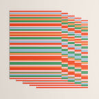 Colorful Stripes in Orange, Green, Pale Pink, and Baby Blue Wrapping Paper Gallery Image 3