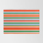 Colorful Stripes in Orange, Green, Pale Pink, and Baby Blue Rug Gallery Image 2