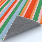 Colorful Stripes in Orange, Green, Pale Pink, and Baby Blue Rug Gallery Image 4