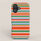 Colorful Stripes in Orange, Green, Pale Pink, and Baby Blue iPhone Case Gallery Image 1