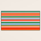 Colorful Stripes in Orange, Green, Pale Pink, and Baby Blue Desk Mat Gallery Image 3