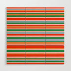 Colorful Stripes in Orange, Green, Pale Pink, and Baby Blue Wood Wall Art Gallery Image 1