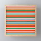 Colorful Stripes in Orange, Green, Pale Pink, and Baby Blue Mini Art Print Gallery Image 1