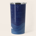 blue ocean waves, sailboat ocean stars Travel Mug Gallery Image 1