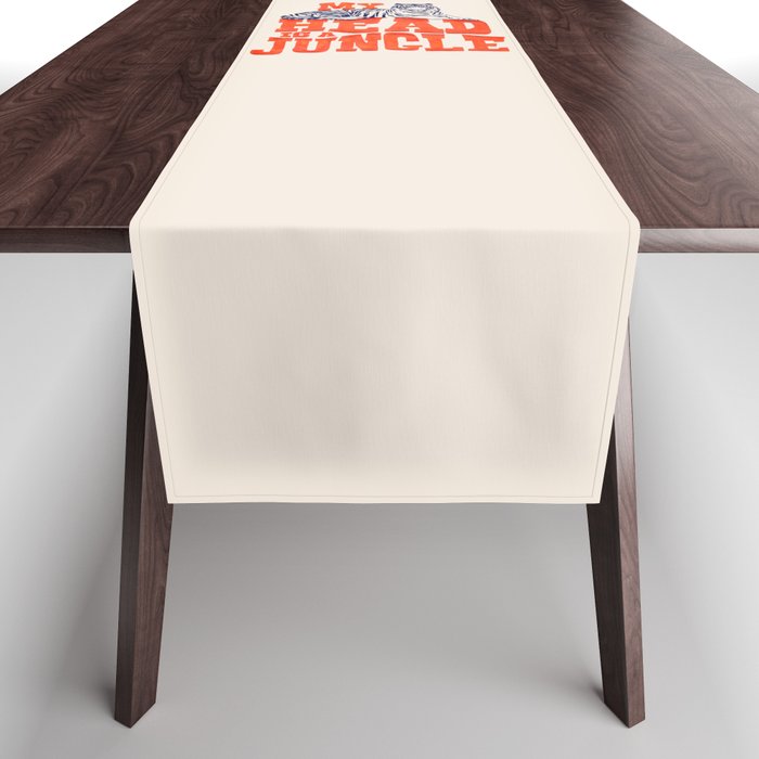 My Head is a Jungle-Tiger typography Table Runner Gallery Image 1