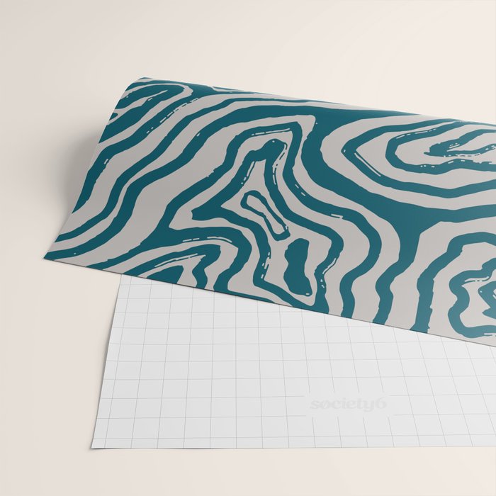 Aquamarine Brush Rivers Wrapping Paper Gallery Image 2