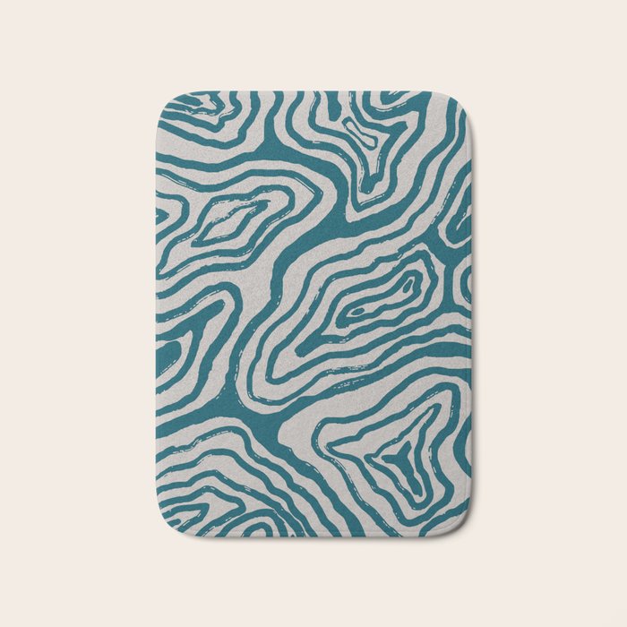 Aquamarine Brush Rivers Bath Mat Gallery Image 1
