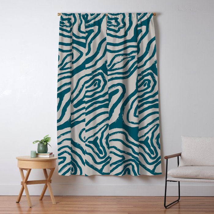 Aquamarine Brush Rivers Window Curtain Gallery Image 5