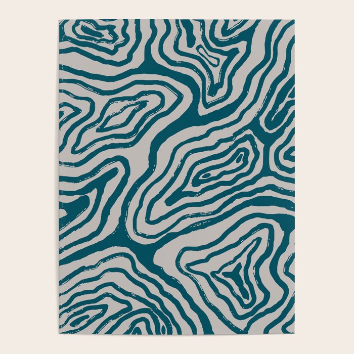 Aquamarine Brush Rivers Poster Gallery Image 4