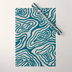 Aquamarine Brush Rivers Wrapping Paper Gallery Image 1