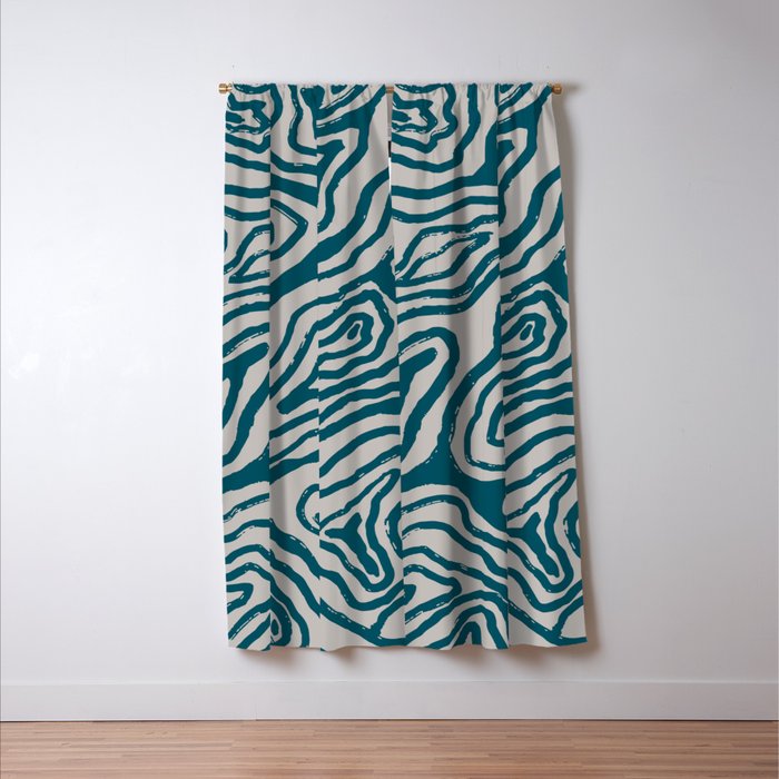 Aquamarine Brush Rivers Window Curtain Gallery Image 3