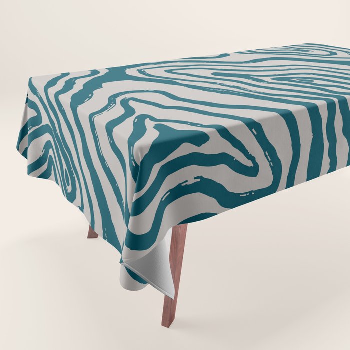 Aquamarine Brush Rivers Tablecloth Gallery Image 1