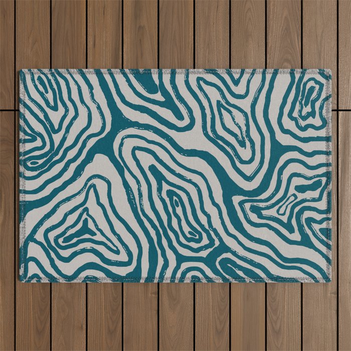 Aquamarine Brush Rivers Outdoor Rug Gallery Image 1