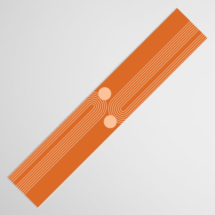 Mid Century Modern Geometric 194 in Orange Shades Table Runner Gallery Image 3