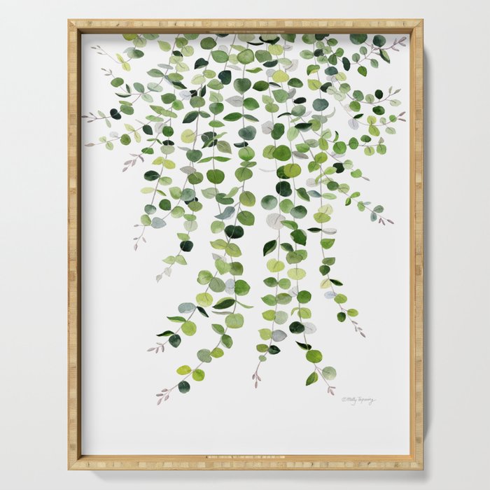 Eucalyptus Watercolor 8 Serving Tray Gallery Image 1
