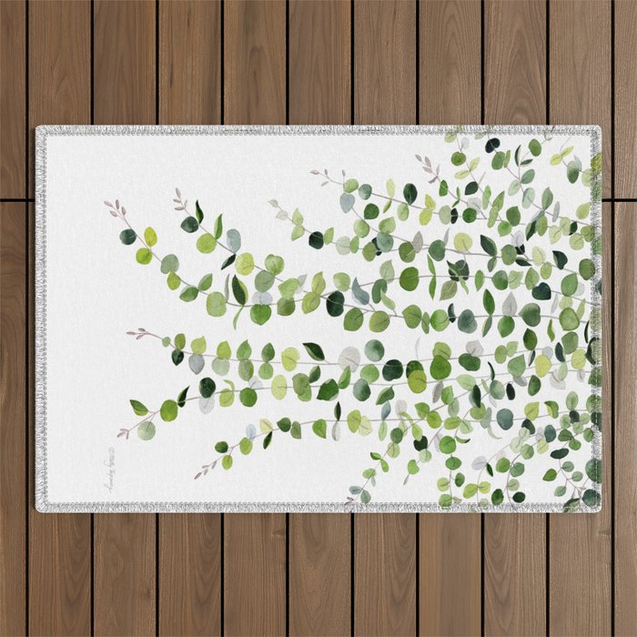 Eucalyptus Watercolor 8 Outdoor Rug Gallery Image 1