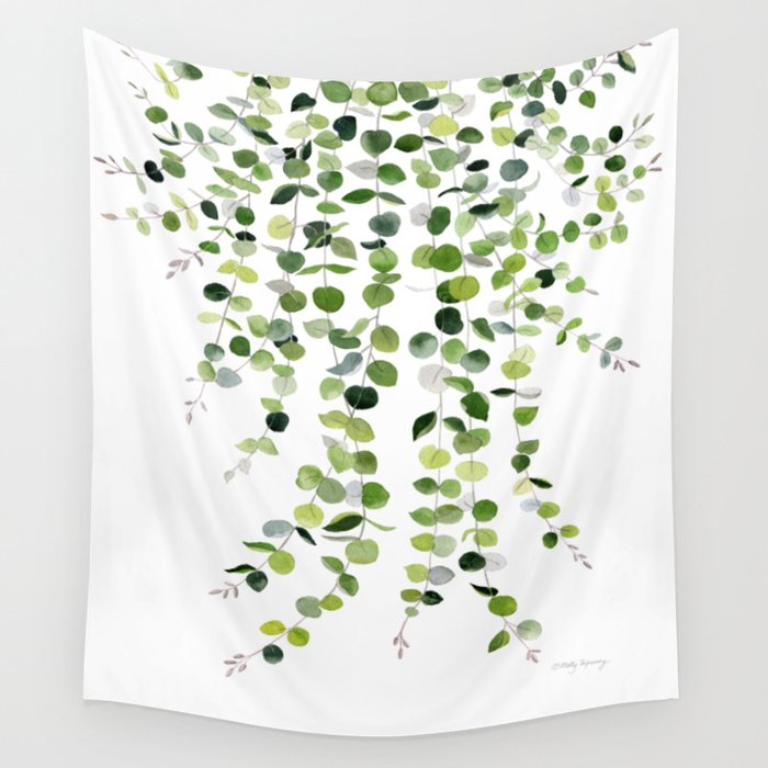 Eucalyptus Watercolor 8 Wall Tapestry Gallery Image 1