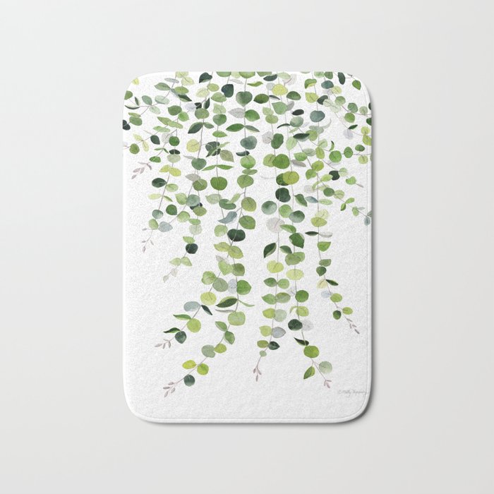 Eucalyptus Watercolor 8 Bath Mat Gallery Image 1